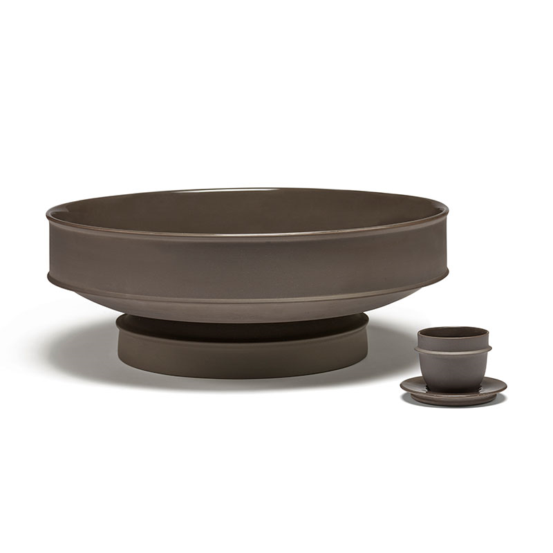 Dune Raised Bowl, D41cm, Slate-3