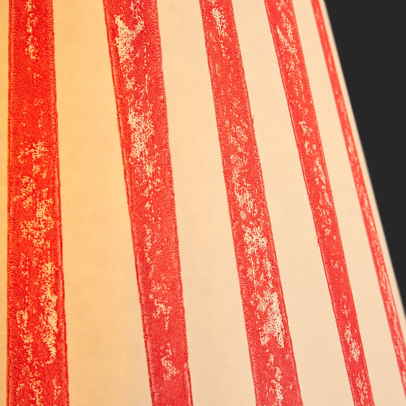 Straight empire Shade, 45cm, ruby candy stripe block printed cotton-1