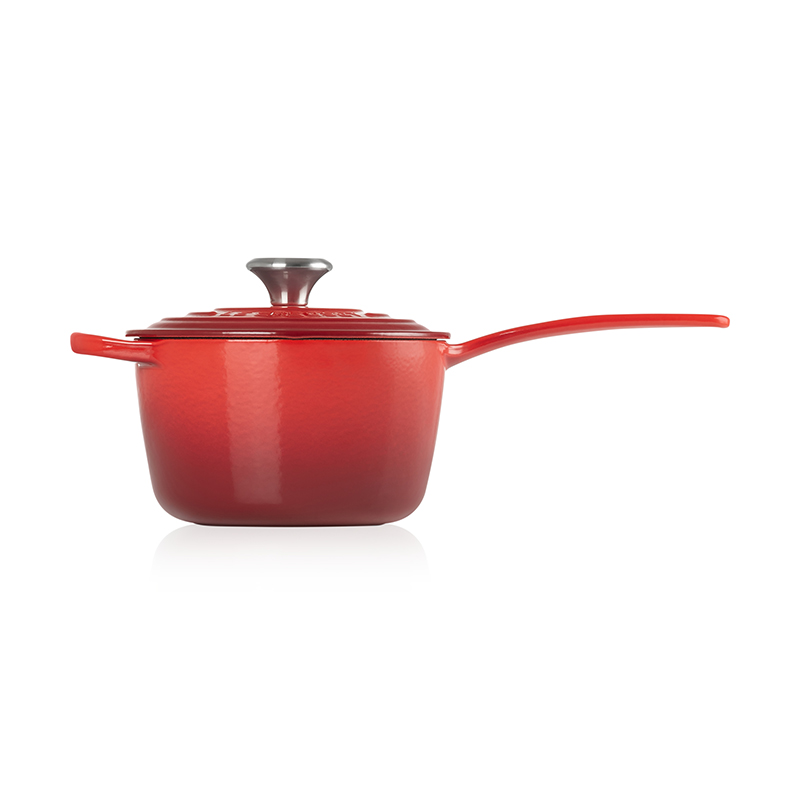 Signature Cast Iron Saucepan, 16cm, Cerise-4