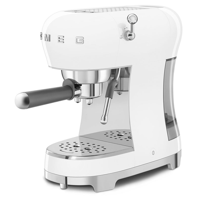 50's Style Espresso Coffee Machine, White-4