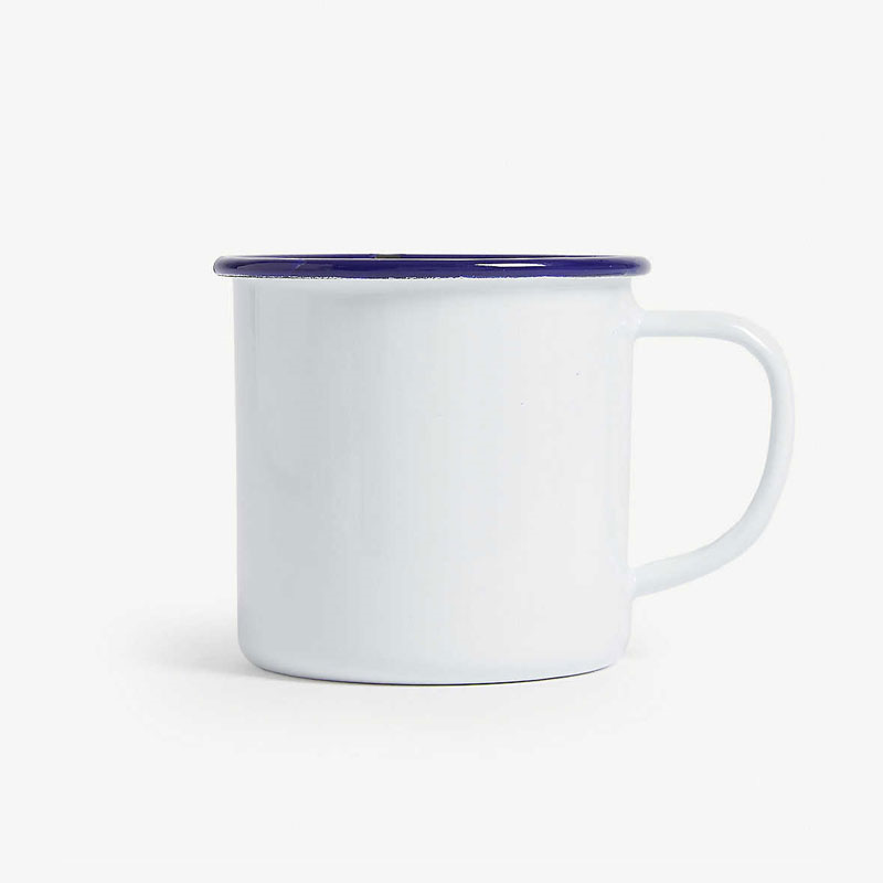 Mug; White with Blue Rim-0