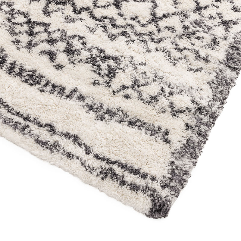 Alto moroccan shaggy rug, 200 x 290cm, Grey & Cream-2