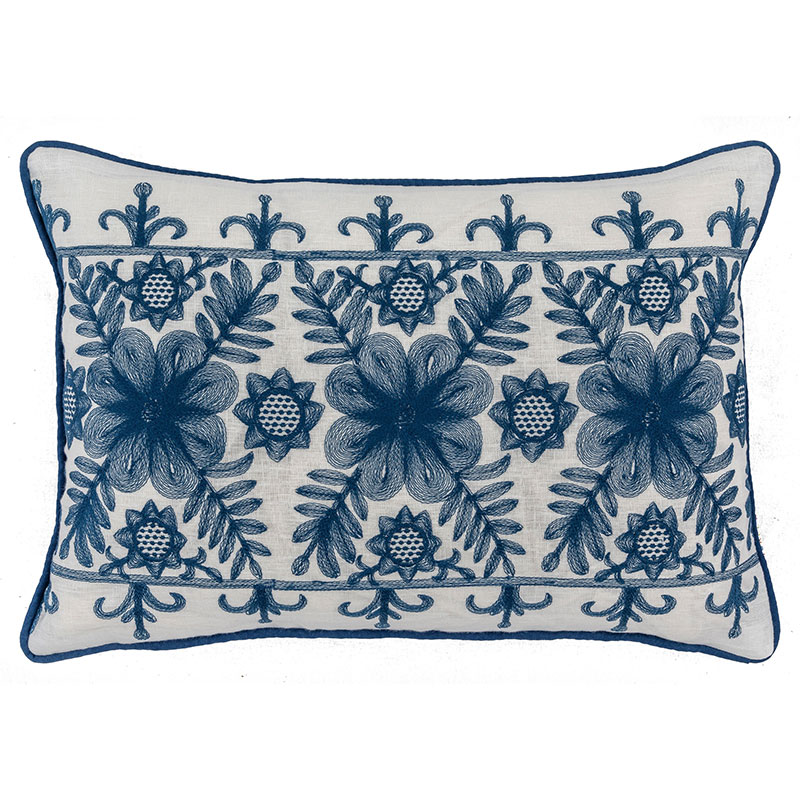 Angelica Cushion, 35 x 50cm, Navy-1