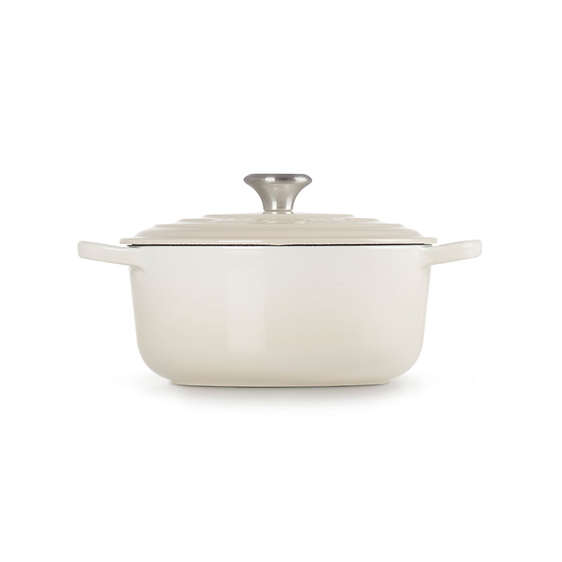 Signature Cast Iron Round Casserole, 22cm, Meringue-2