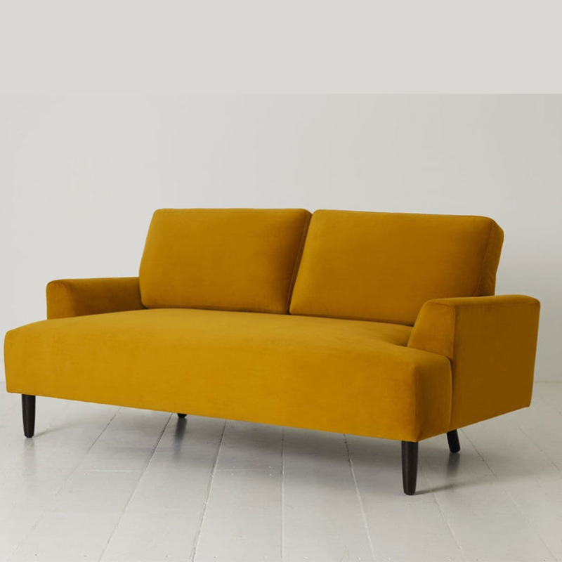 Model 05 2 Seater Velvet Sofa, Mustard-3