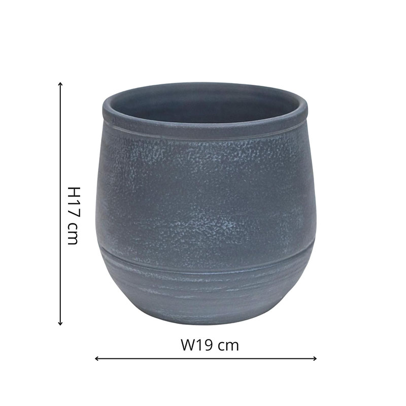 Handthrown Planter, D19cm, Azurite-4