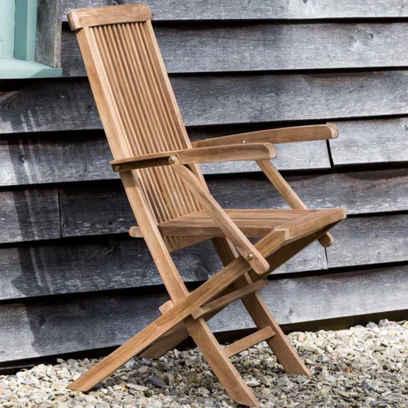 Snapdragon Folding Stacking Carver Chair, Teak-0