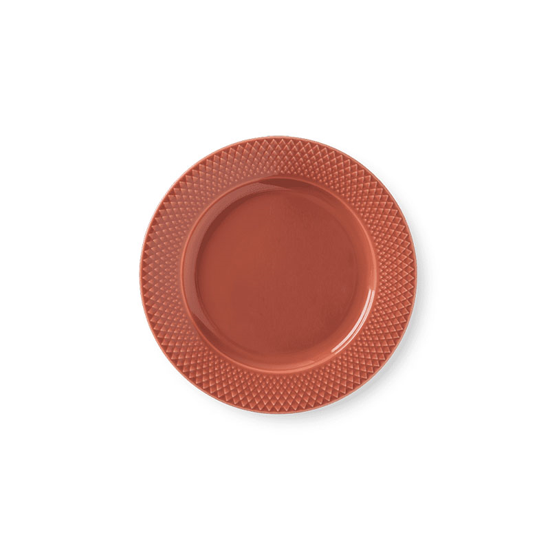 Rhombe Side Plate, D23cm, Terracotta-1