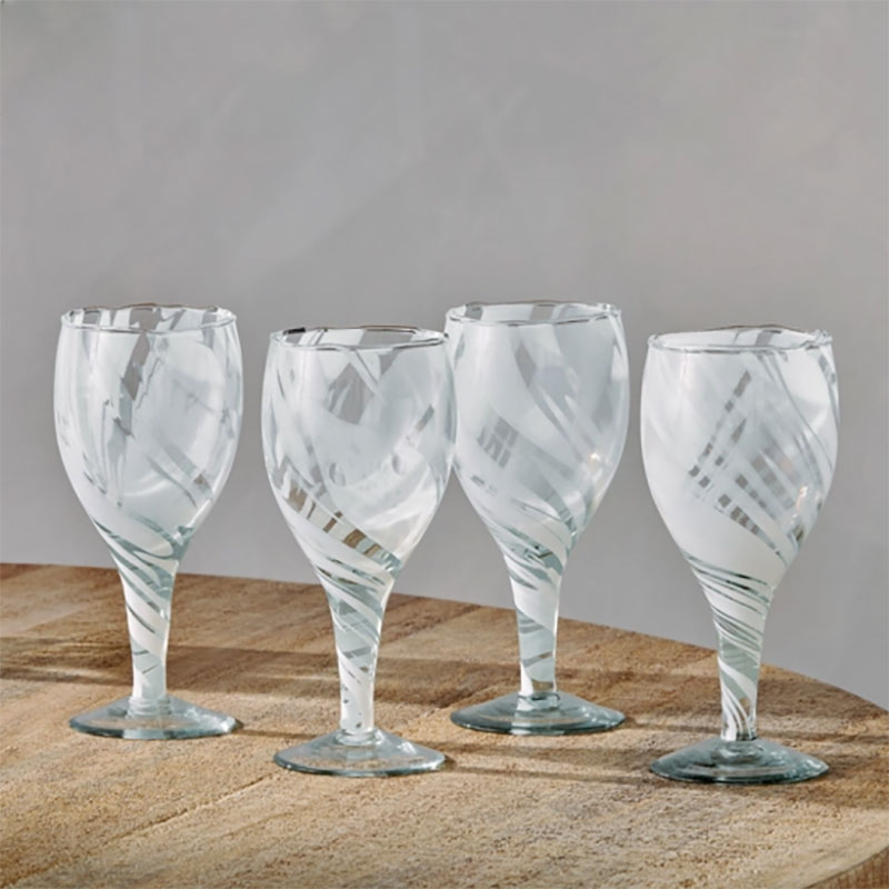 Lohara Set of 4 Wine Glasses, 375ml, White-0