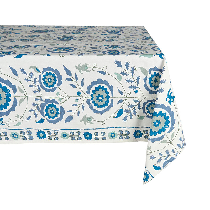 Simla Tablecloth, 170 x 250cm, Blue and Green-1