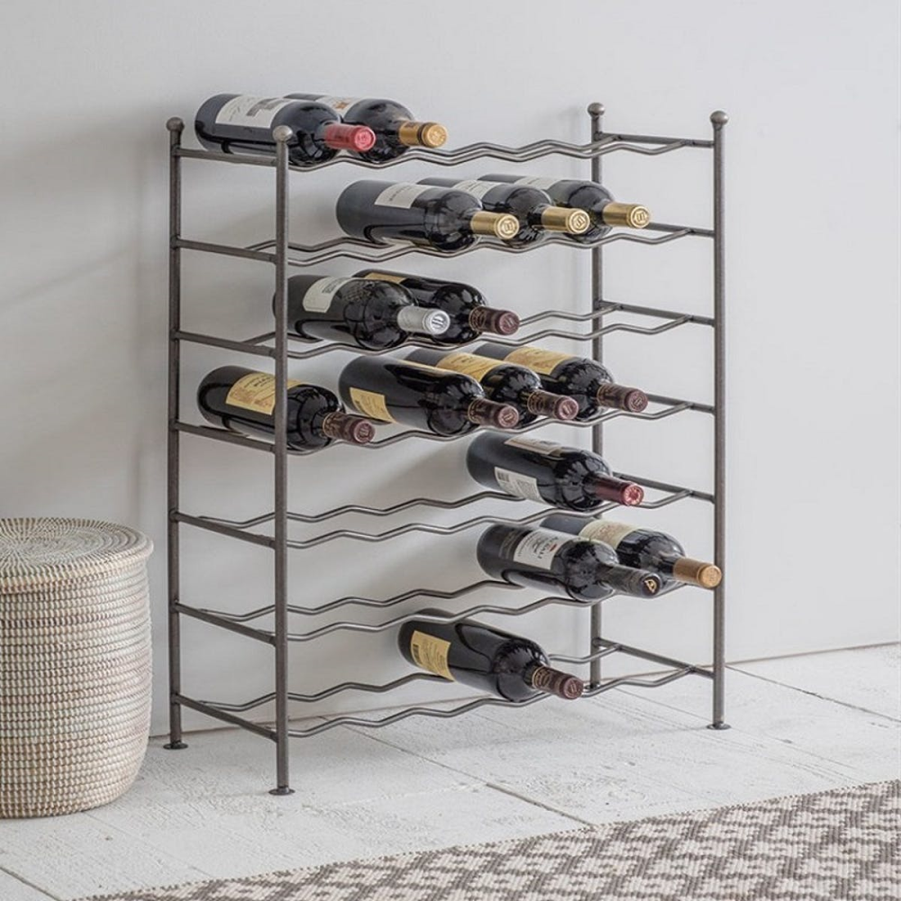 Farringdon 42 Bottle Wine Rack, Steel-0