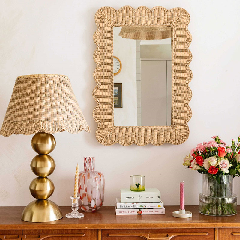 Mimi Scalloped Mirror, 58cm, Natural-2