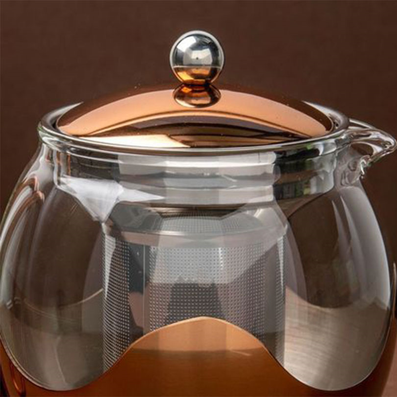 Izmir La Cafetière Izmir Copper Glass Infuser Teapot, Two Cup, 2 Cup, Copper-3