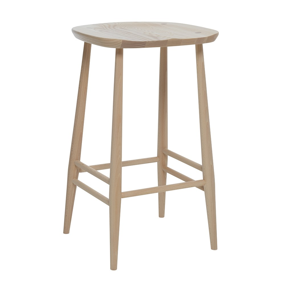 Originals Counter Stool, L.Ercolani by Ercol, H65 x W39 x D37cm, Natural-0