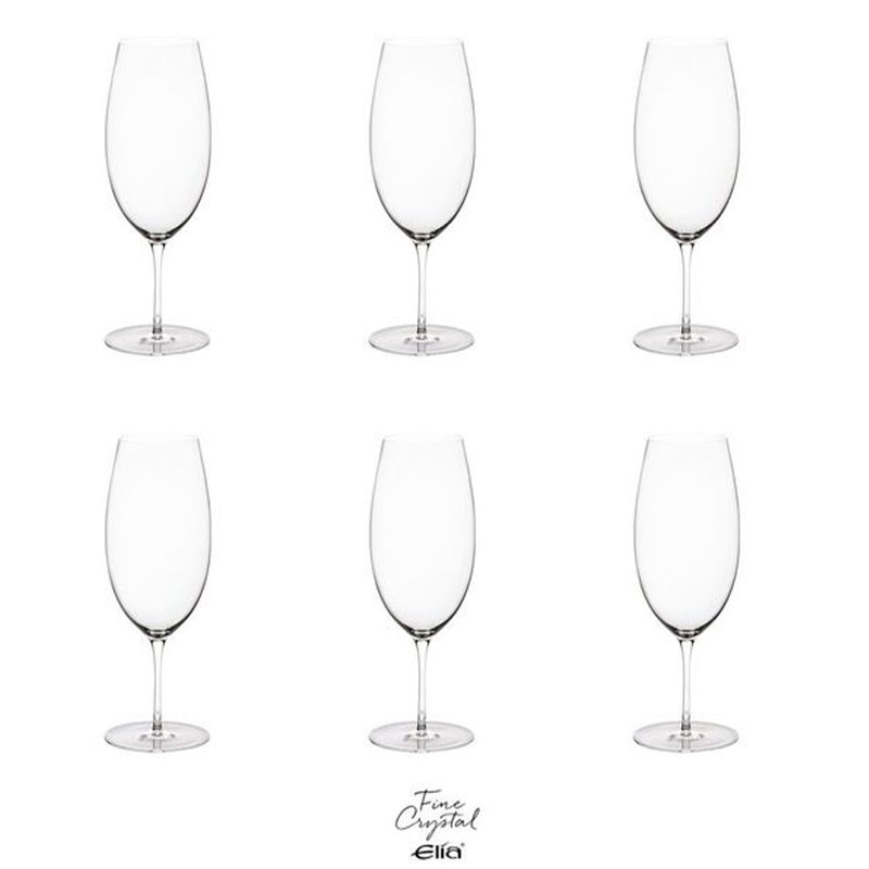 Liana Set of 6 Crystal Beer Glasses, 540ml, Clear-0