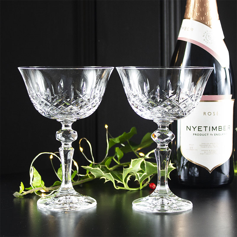 London Set of 2 Champagne Coupes, 180ml, Clear-0