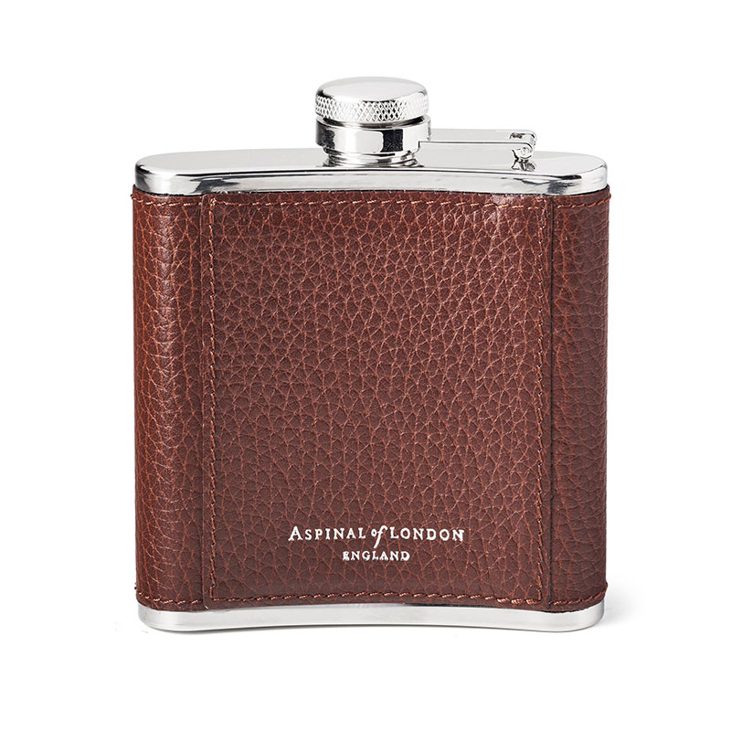 Classic Hip Flask, H11.5 x W9.5cm, Tobacco-0