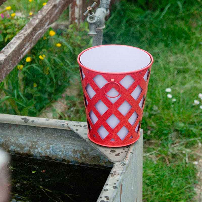 Trellis Planter, H21cm, Coral Red-1