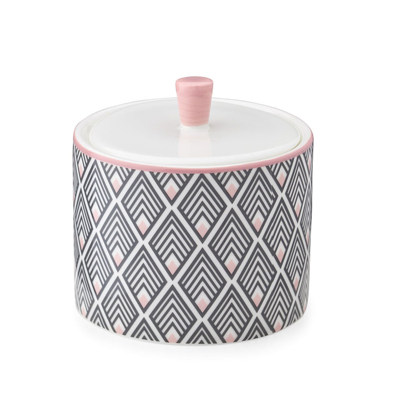 Gatsby Sugar Bowl, 240ml, Grey & Blush Pink-0