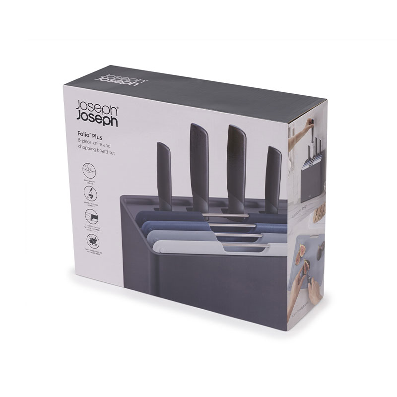 Folio Plus 8 Piece Knife & Chopping Board, Sky-6