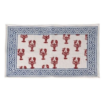 Placemat, Handblock Lobster, Set of 4-0