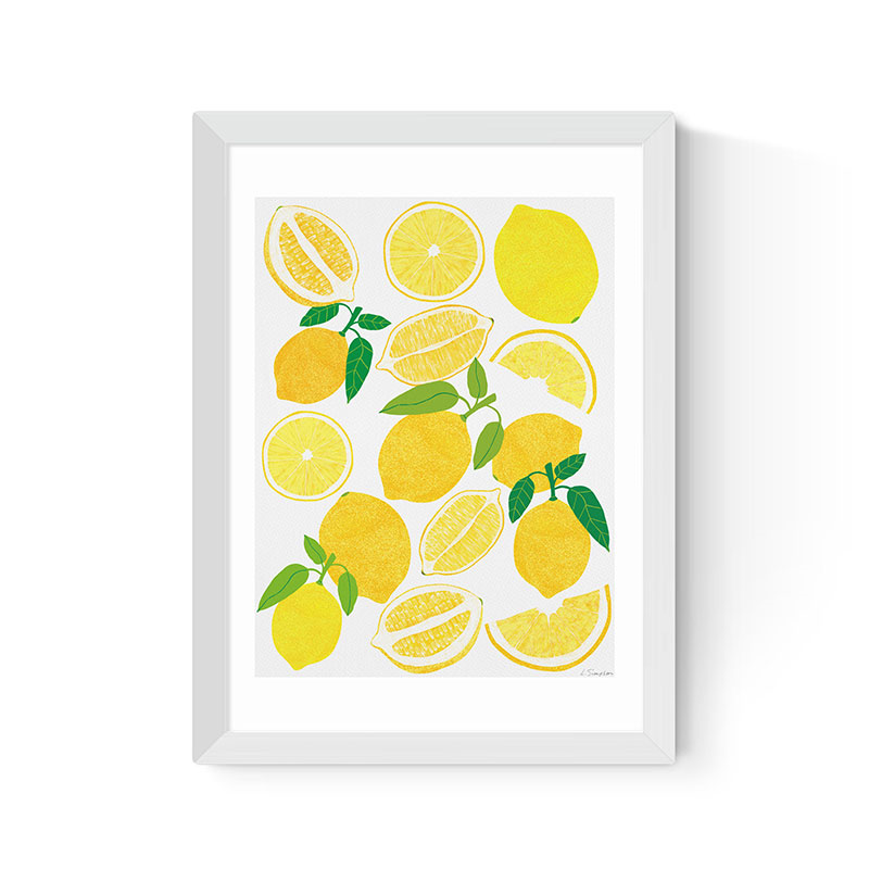 Leanne Simpson Lemon Harvest Framed Print, 45 x 33cm, Yellow-0