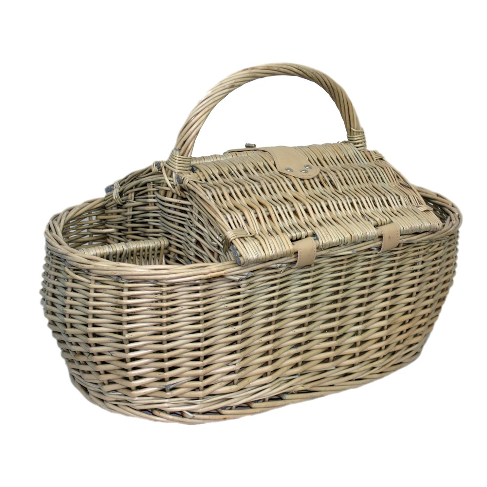 Boat Picnic hamper, H27 x W29 x L59cm, Cream/Beige-3