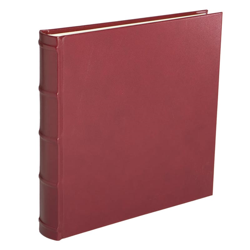 Leather Square Photo Album, 35.5 x 36.5cm, Burgundy-0