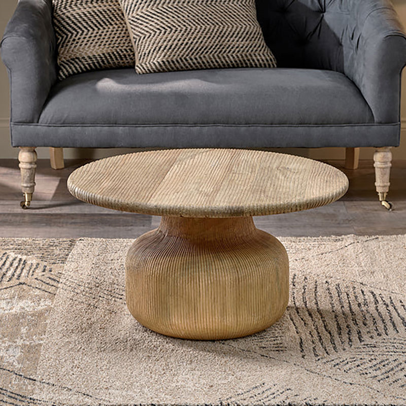 Vivan Grooved Wood Coffee Table, Natural-2