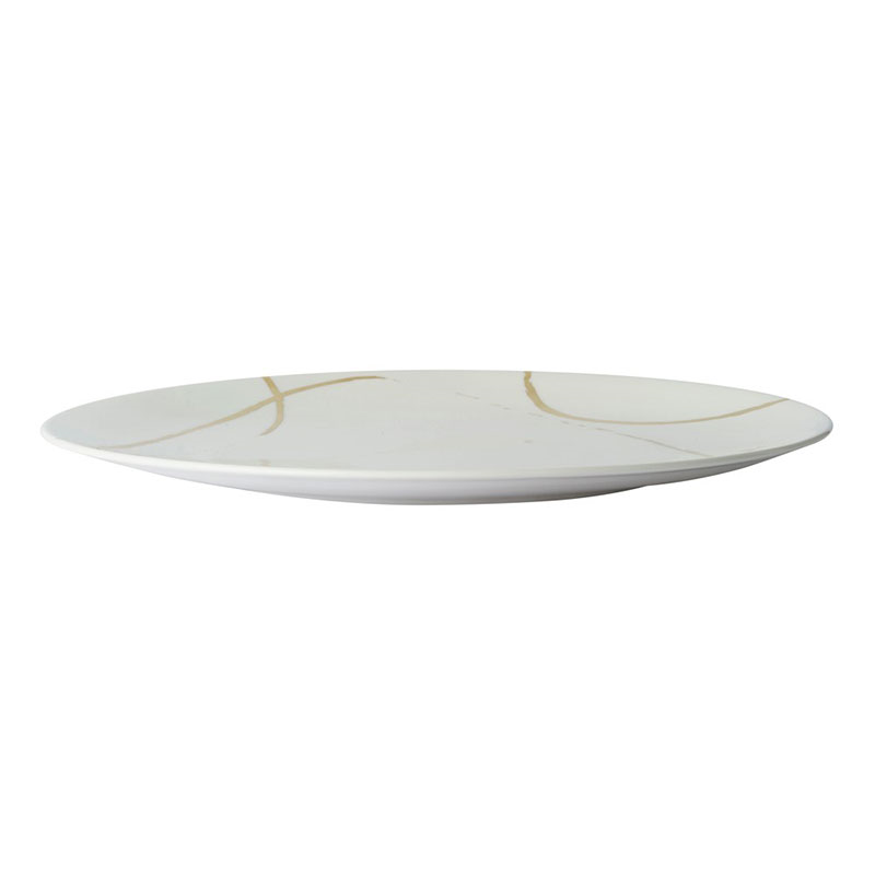 Sketch - Chalk Coupe plate, 34cm, White/Gold-2