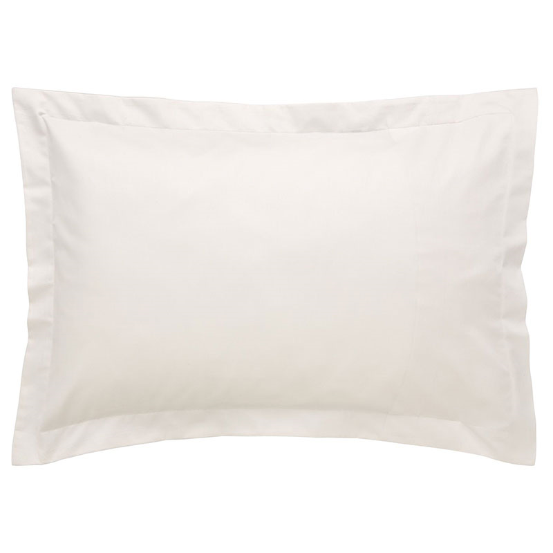 Cotton Sateen Pair of Tailored Pillowcases, Chalk-0