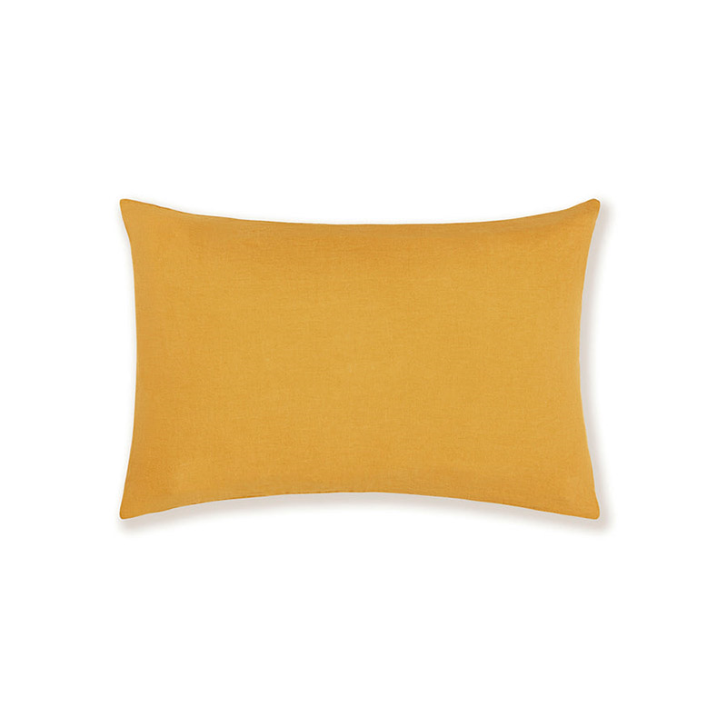 Linen Pair of Standard Pillowcases, Ochre-3