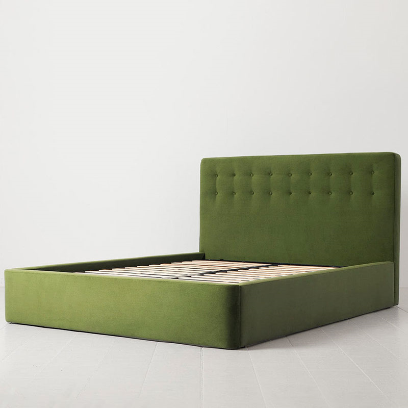 Bed 01 Velvet King Size Frame, Vine-3