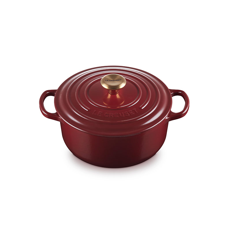 Signature Cast Iron Round Casserole, 20cm, Garnet-1