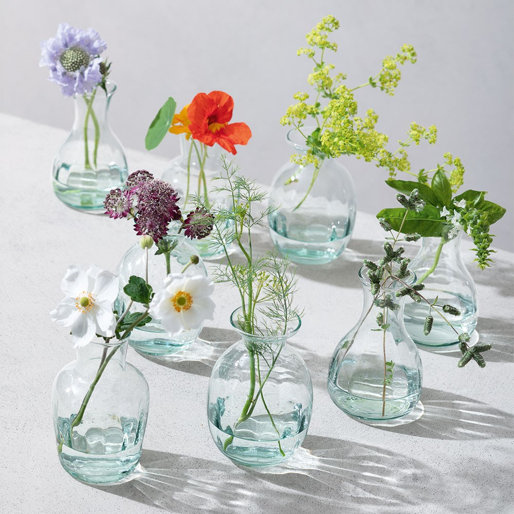 Mia Mini vase trio, 11cm, recycled glass-1