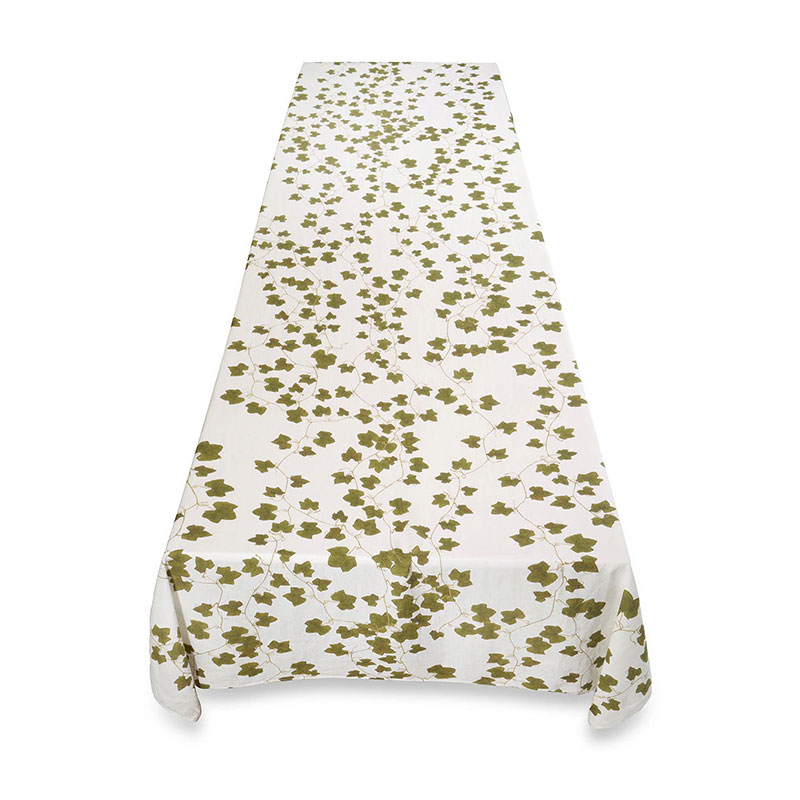 Ivy Herbarium Linen Tablecloth, 165 x 300cm, Green-2