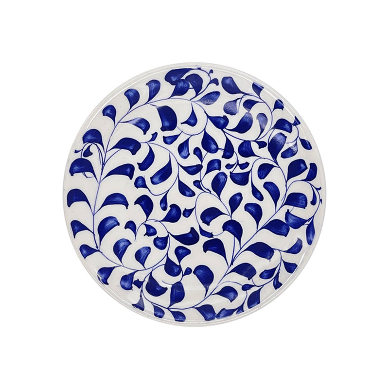 Scroll Side Plate, D19cm, Navy-1