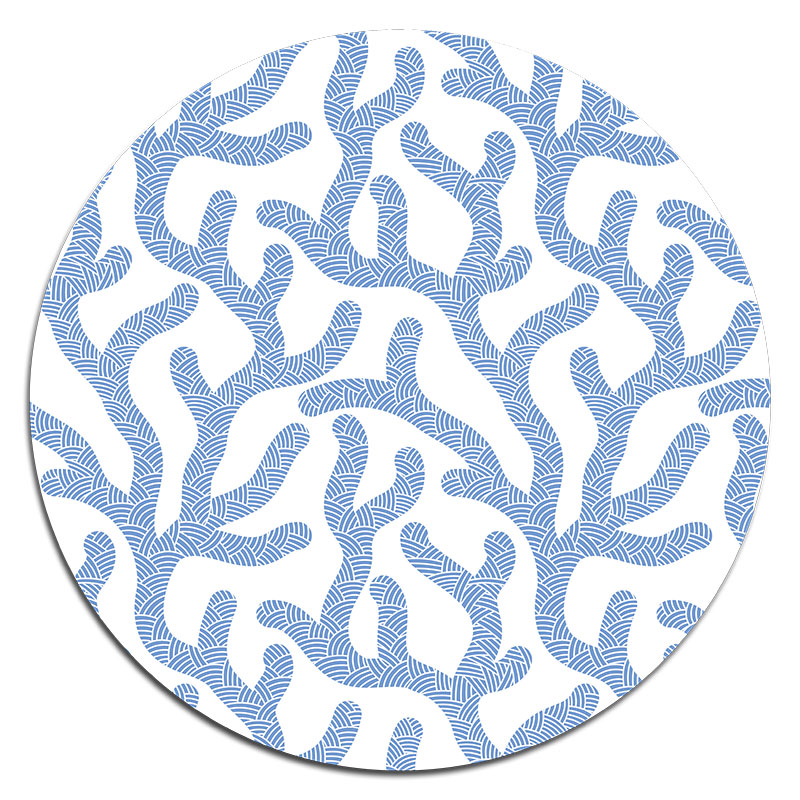 Oceana Boxed Set of 4 Table Mats, D25.5cm, Blue and White-2