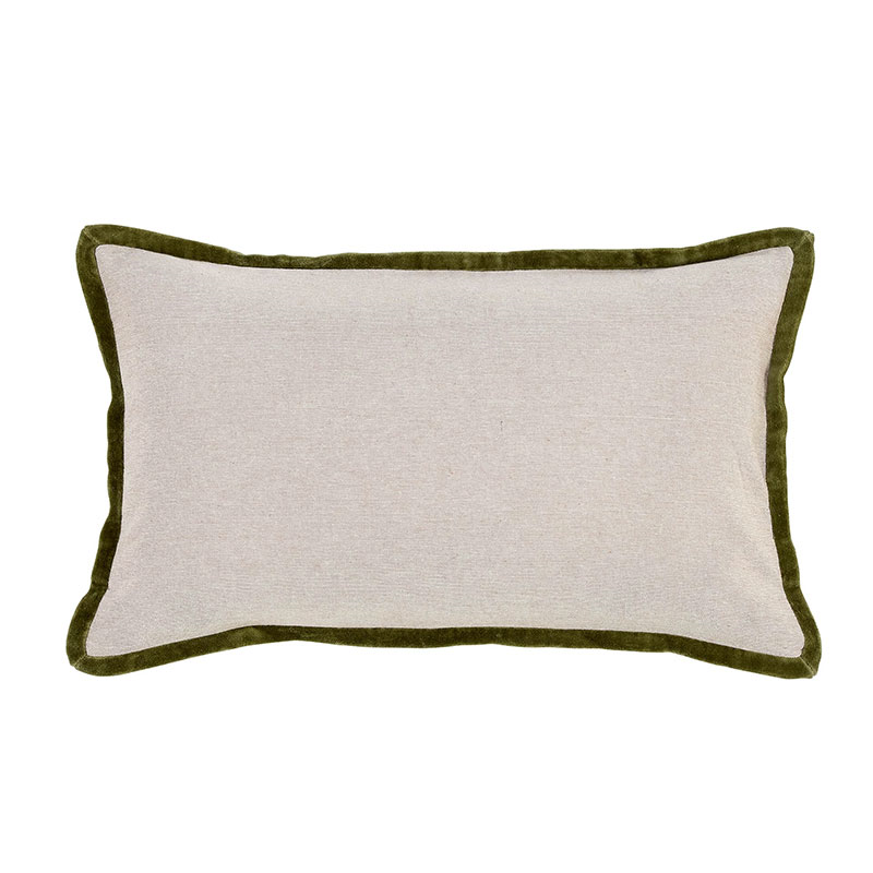 Jaipur Trim Cushion, 30 x 50cm, Olive-0