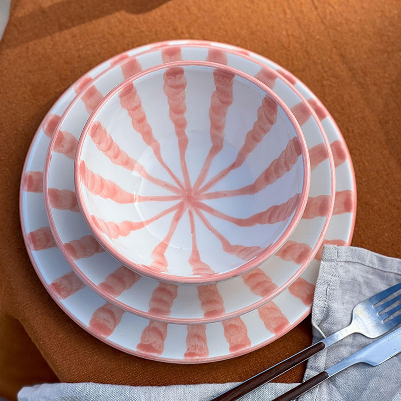 Wave 3 Piece Dinner Set, Blush-2