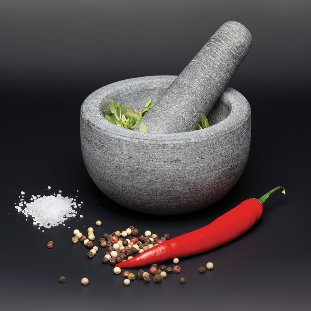 Pestle and mortar, 12cm, Light Granite-0