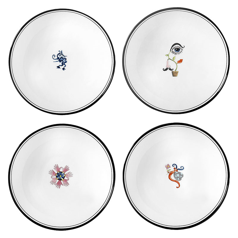 Arcadia Set of 4 Fruit Bowls, D16.5cm, White-0