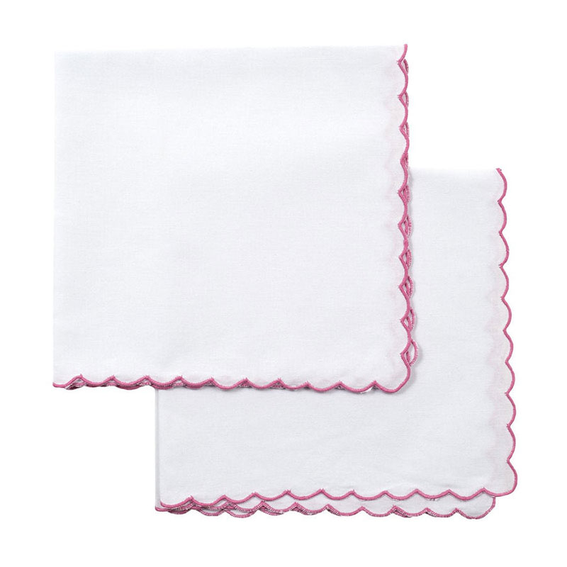 Mini Scallop Napkin, 45 x 45cm, Pink-2