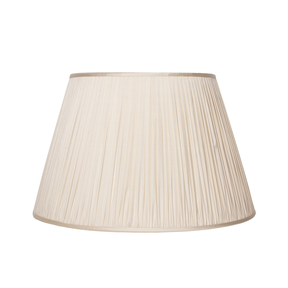 Empire Gathered Silk Lampshade, Cream, 50 x 33cm-0