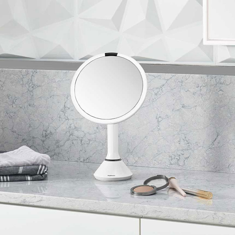 Sensor Mirror with Touch-Control Brightness, D20cm, White Stainless Steel-1