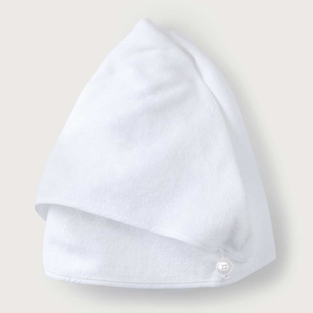 Spa Accessories White Organic Cotton Spa Hair Wrap, H30 x W64 x L34cm, White-2