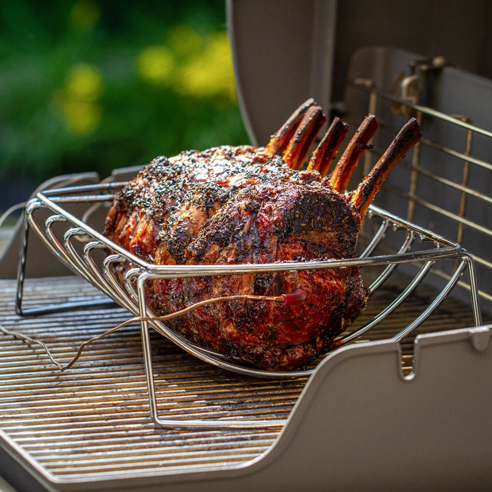 Rib rack and roast holder, Silver-5