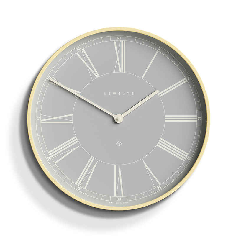 Mr Architect Wall Clock, D40cm, Pale Plywood/Light Grey-0