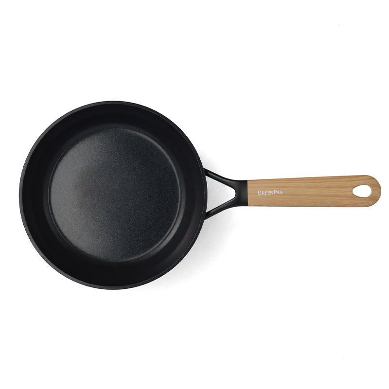 Eco-Smartshape Non Stick Wok with Light Wood Patterned Handle, 20cm, Black-3