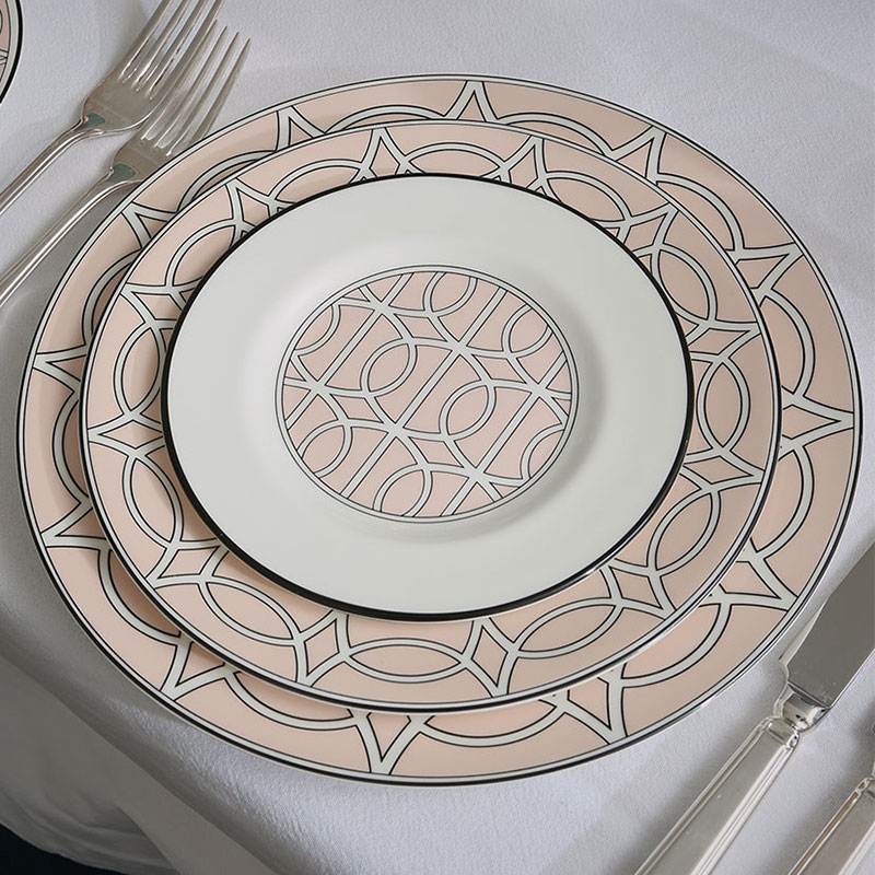 Loop Set of 2 Dinner Plate, D26cm, Blush-4